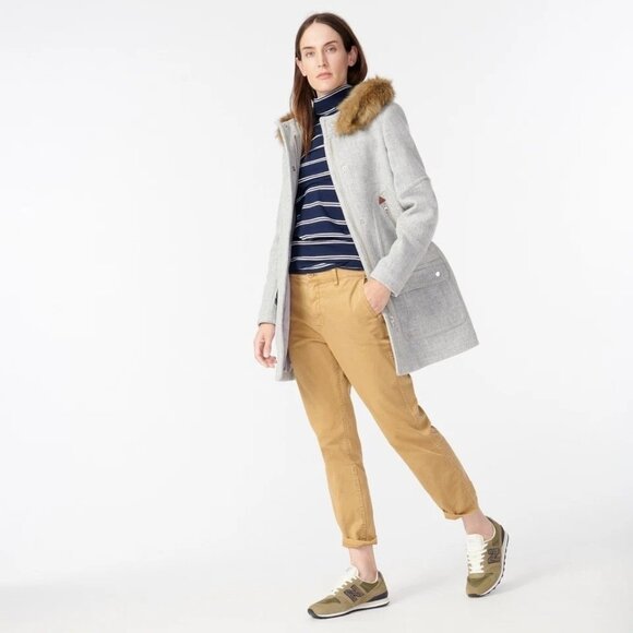 J Crew SIZE 18 Heather Dusk Chateau Parka Italian Stadium-Cloth Wool Coat - Picture 1 of 13